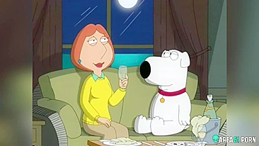 3D XXX cartoon! Hardcore sex with sexy MILF Lois Griffin and dog Brian