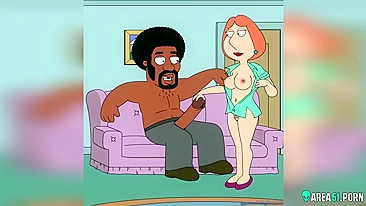 3D cartoon! Cuckold Peter shares Lois Griffin wife with black guy