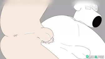 3D cartoon family guy! White Brian ass getting fucked black cock
