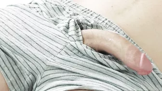 Cute brunette surprises tall stepbrother by giving him XXX blowjob