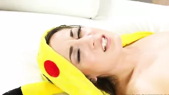 Cute Pikahoe has her hairy XXX peach nailed with throbbing meatpole