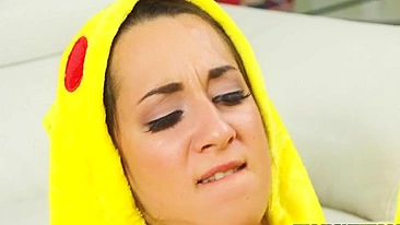 Cute Pikahoe has her hairy XXX peach nailed with throbbing meatpole