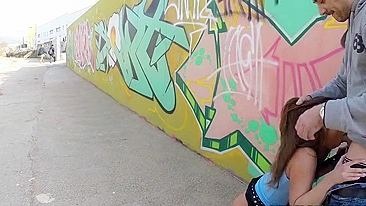 Euro gal with firm booty deepthroats hard XXX prick in public place