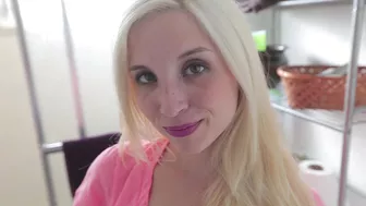 XXX sex footage starts with putting makeup on for the blonde girl