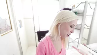 XXX sex footage starts with putting makeup on for the blonde girl