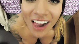 Horny babe takes XXX stud's dick deep in mouth and tastes his sperm