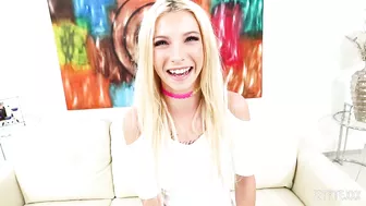 Ultra-cute blonde babe Kenzie Reeves talks about herself before gets fucked by Tommy Gunn