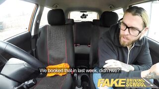 Man confesses to the blonde that he isn't driving instructor and fucks her in the car