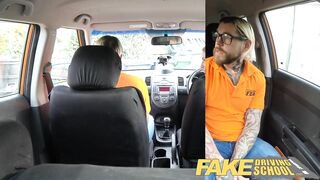 Man confesses to the blonde that he isn't driving instructor and fucks her in the car