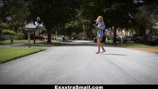 Angry stepfather punishes petite stepdaughter Madison Hart for shaming illness