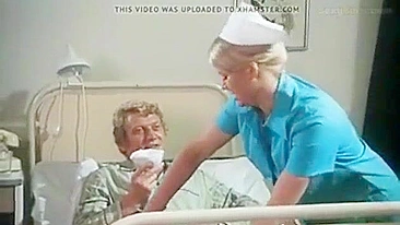 German nympho nurse with big boobs does dirty things with patients