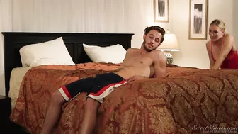 Young guy fucks stepmom from time to time but his girl doesn't know about it