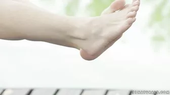 Angelface makes love to her paramour and gives him gentle footjob