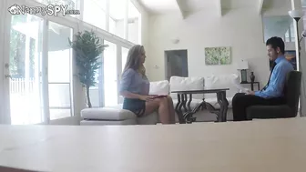 Employer fucks babysitter's hairy pussy and cums inside