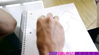 Stepbrother fucks attractive blonde instead of studying