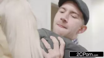 Lucky guy received package with busty android inside