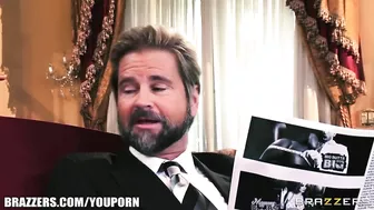 Busty housemaid lures guy away from boss to taste his cock