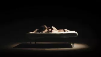 Tied blonde has been turtured by crazy man till evening in forest