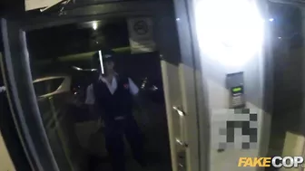 British whore in leather dress gets in trouble so why free sex with the fake cop is her one and only chance