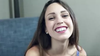 Girl wants to impress man so she pulls top off to expose XXX assets