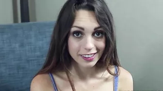 Girl wants to impress man so she pulls top off to expose XXX assets