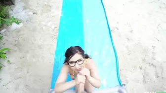 Mina Moon in glasses sucks cock and licks balls like a pro. #XXX #TeamSkeet