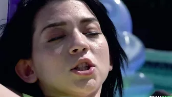 Riley Jean masturbates with a dildo in the pool. #XXX #TeamSkeet