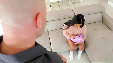 Insatiable XXX sister pleases bald-headed dude with her slutty mouth