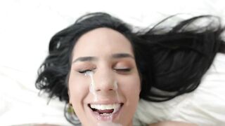 Tia Cyrus's face is drenched in XXX juice during a POV scene. #XXX #TeamSkeet