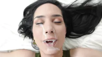 Tia Cyrus's face is drenched in XXX juice during a POV scene. #XXX #TeamSkeet