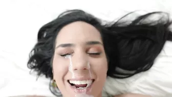 Tia Cyrus's face is drenched in XXX juice during a POV scene. #XXX #TeamSkeet