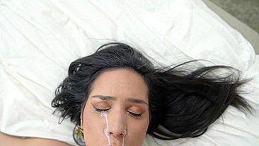 Tia Cyrus's face is drenched in XXX juice during a POV scene. #XXX #TeamSkeet