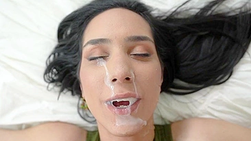 Tia Cyrus's face is drenched in XXX juice during a POV scene. #XXX #TeamSkeet