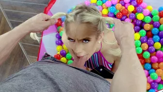 Canadian blonde teen Sky Pierce gives XXX blowjob among colorful balls Canadian blonde teen Sky Pierce gives XXX blowjob among colorful balls