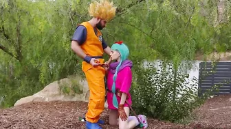 Lucky man has an outdoor oral XXX twosome with the cosplayer babe