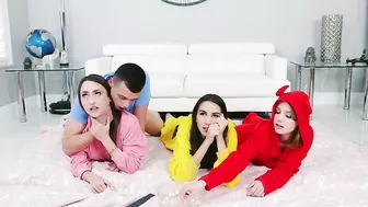 Babe in pink pajamas is fucked by her bestie's XXX hot stepbrother