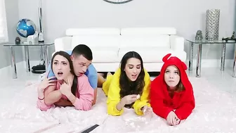 Babe in pink pajamas is fucked by her bestie's XXX hot stepbrother