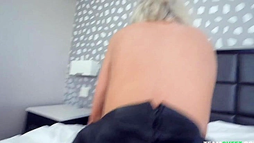 Pretty blonde rides agent's erect XXX manhood in awesome POV video