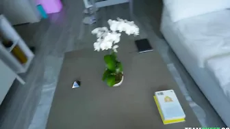 Nice POV clip of petite blonde giving XXX blowjob to excited lover