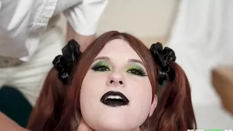 Red-haired Goth slut plays kinky submission XXX games with her lover