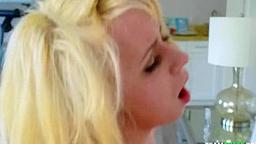 Long-haired blonde shakes her thick XXX ass on the hard manhood