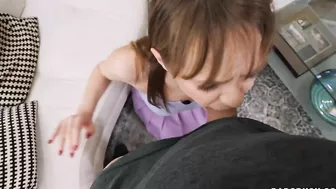 XXX whore adores face-fucking so she practices with her stepfather