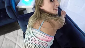 XXX model in colorful top gives her pussy to the lucky cameraman