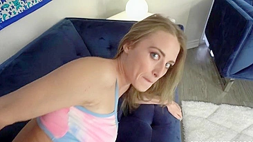 XXX model in colorful top gives her pussy to the lucky cameraman