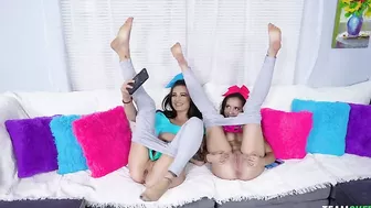 Two naughty XXX nymphos take selfies of their boobies and pussies