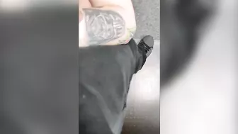 Inked MILF gives security officer nice XXX blowjob in his cabinet