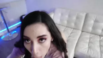 Cute Latina lassie polishes stepdad's XXX boner in the living room