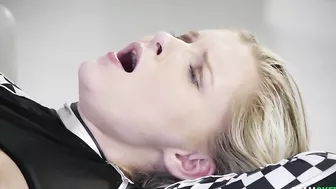 Massive XXX boner plows tight shaved cunt of the petite blonde lass