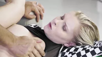 Massive XXX boner plows tight shaved cunt of the petite blonde lass