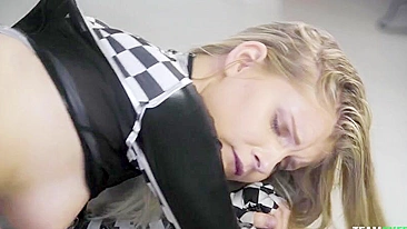 Tireless muscled dude penetrates blonde's tight pussy with XXX prick